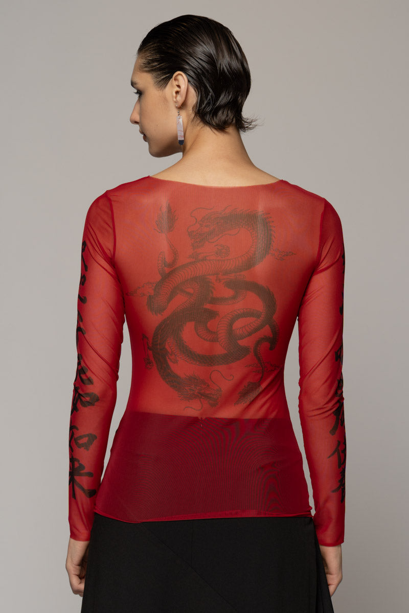 Tatu Mesh Top Red