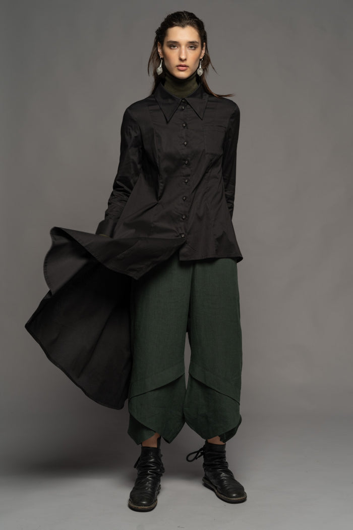 Gozen Long Shirt in Black