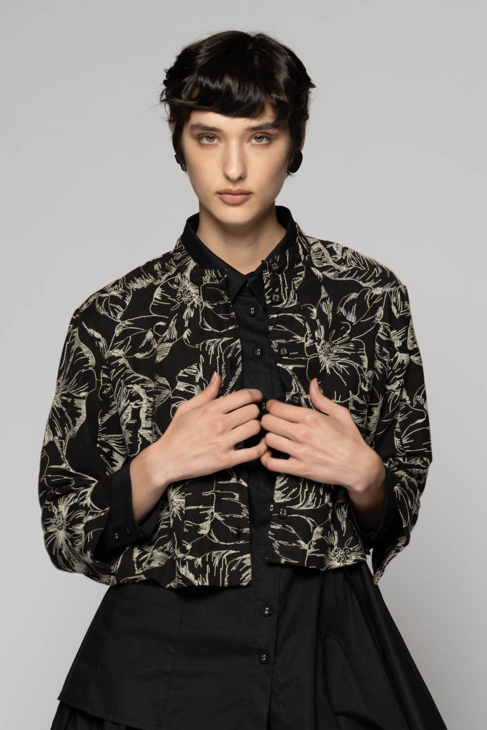 Sazanka Black Short Jacket
