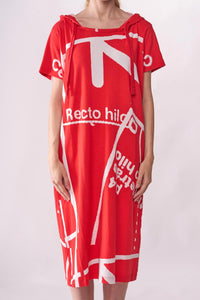 RUB-3580905 Hooded Dress in Melon Print
