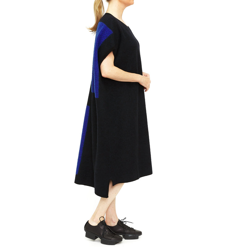 MU223315 - Wool Knit Tunic in Black/Blue