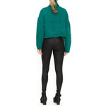 Style: LB22-932  Sweater  10% Wool, 75% Acrylic, 15% Polyester  Emerald