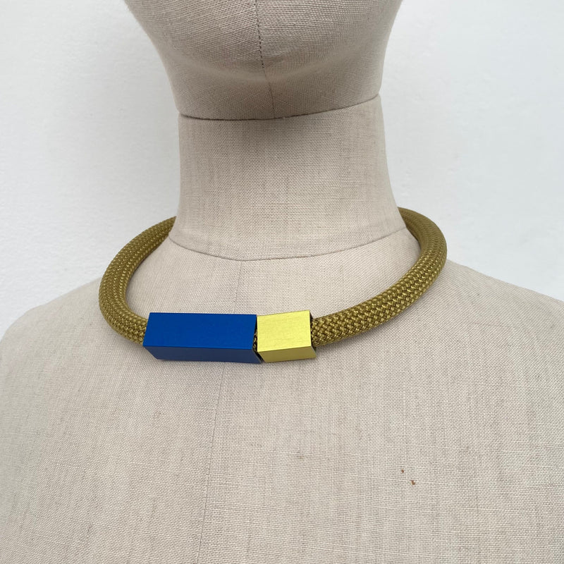 CB140 - Blue with Mustard Cord