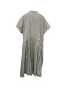 Grey Crinkle Shirt Dress