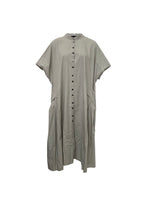 Grey Crinkle Shirt Dress