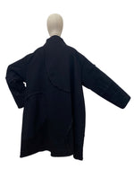 Funnel Coat Black w/ Fray - MU213487-02