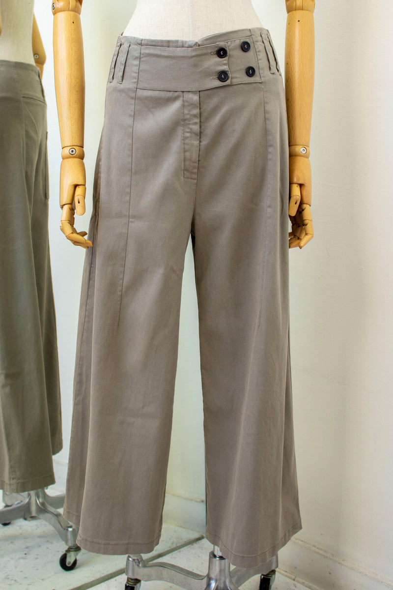 LB22-224 Tab Front Trousers - Stone