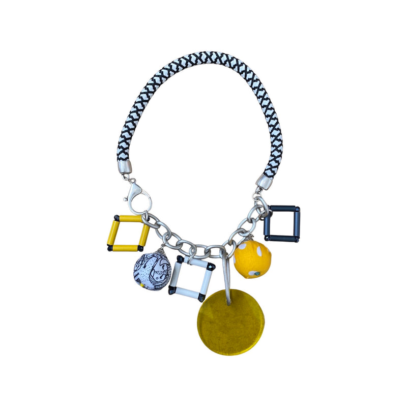 CB327-Mixed Yellow Ornaments Necklace