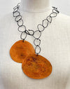 HD7-Oxi-orange oval circle chain necklace