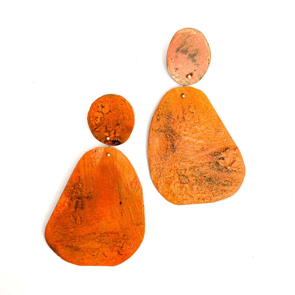 Dora Haralambaki, HD26 Orange shape drop Earrings - Tiffany Treloar