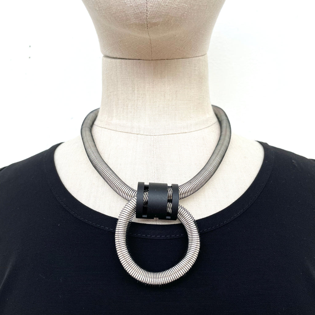 Industrial Jewellery, Industrial Aurora Rope Coil Necklace in White - Tiffany Treloar