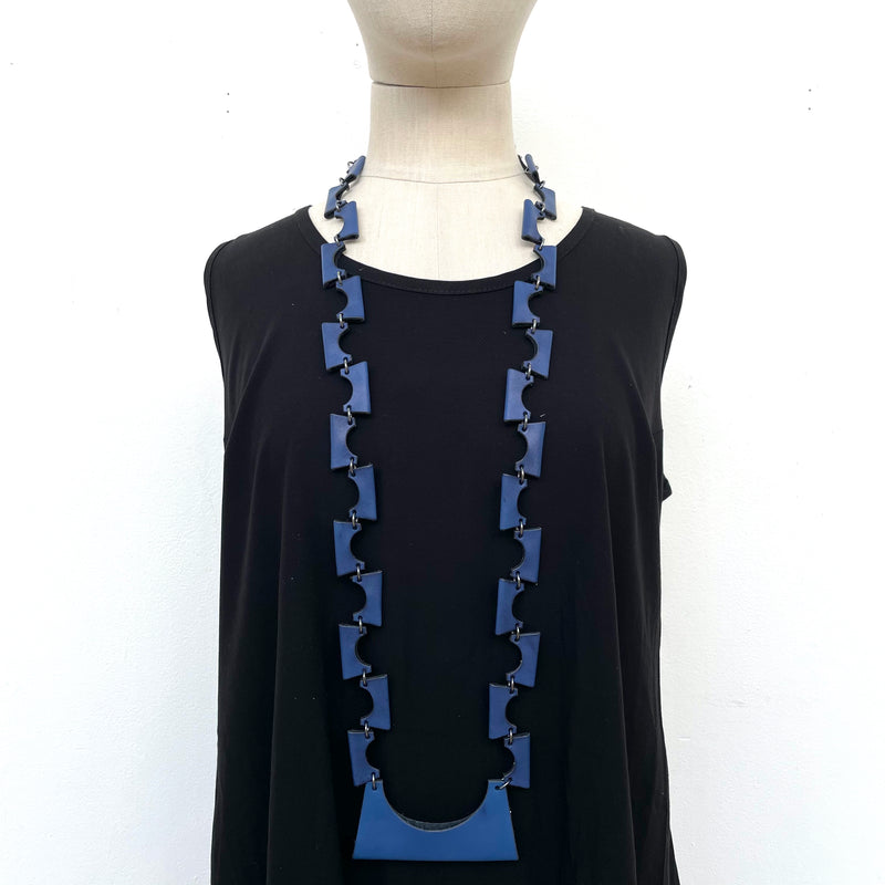 Character, Character Bite Faux Leather Necklace in Blue - Tiffany Treloar