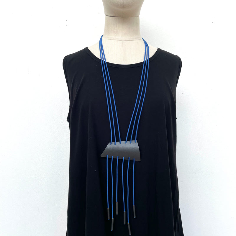 Character, Character Long Shield Necklace in Blue and Black - Tiffany Treloar