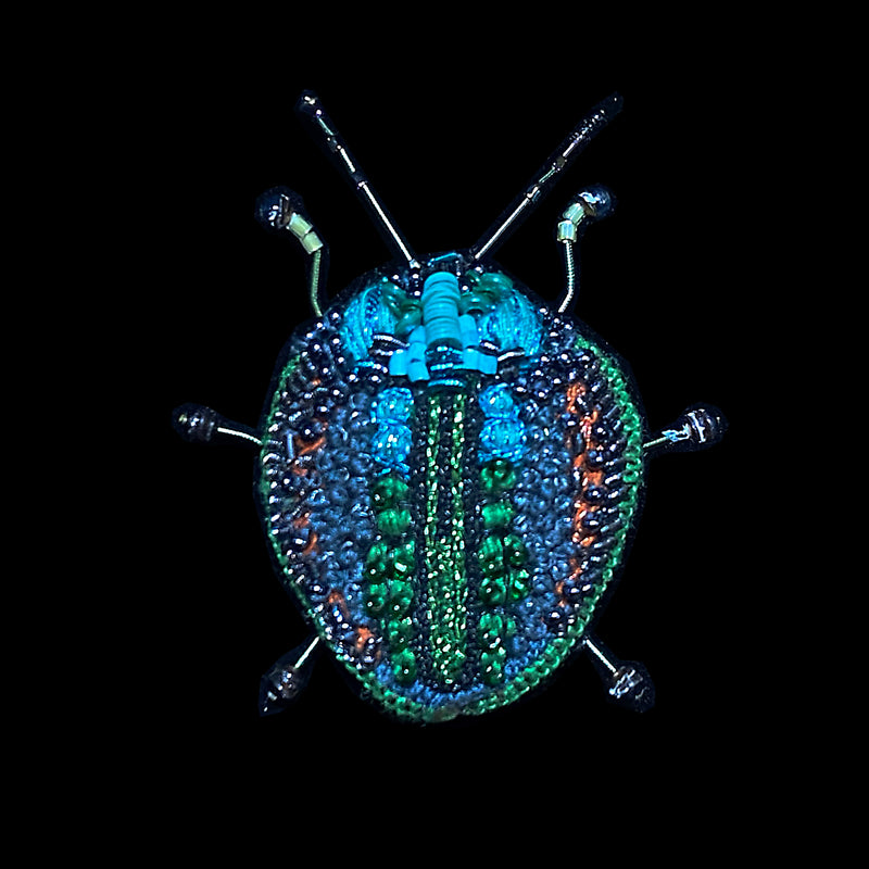 Green Leaf Beetle Brooch