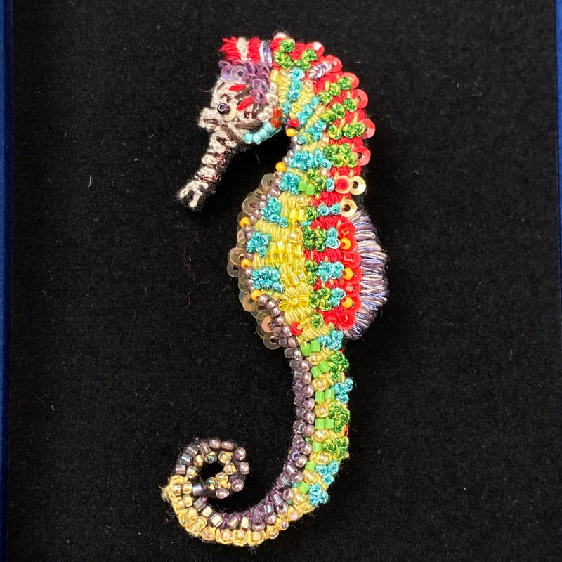 Spotted Seahorse Brooch
