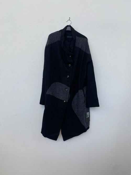 MU223321 - Knit Wool Jacket in Black/Grey
