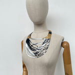 SI02 Black/Silver/Gold Short Necklace
