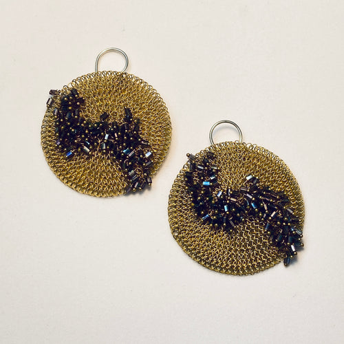 Tanfy Earrings - Brass/Lilac