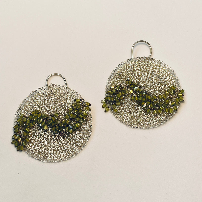 Tanfy Earrings - Silver/Lime