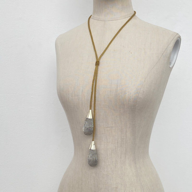 Droplet Necklace - Brass/Silver