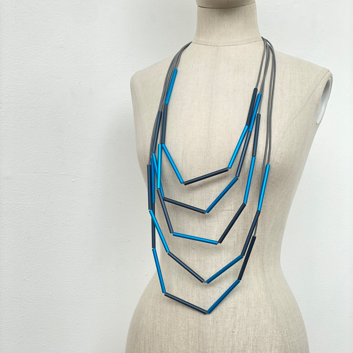 CB159 - Long Multi-Tube Necklace in Bluemix