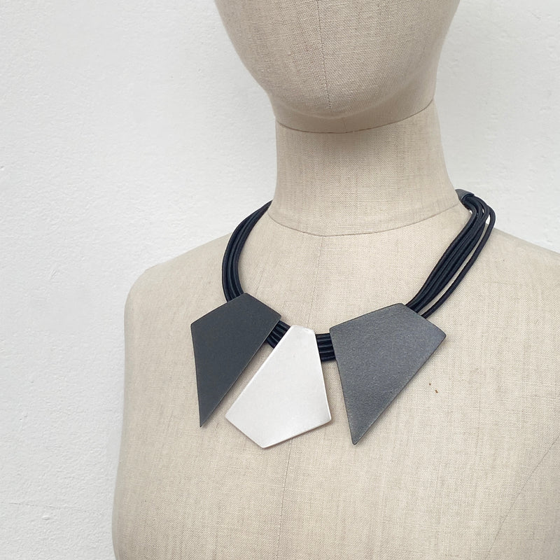 Character Geometry Necklace in Black/White