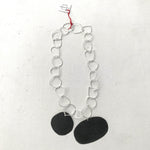 Dora Haralambaki, HD7-Silver black oval circle chain necklace - Tiffany Treloar