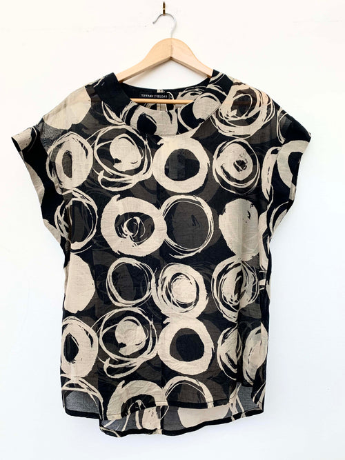 Maya Black Circles Top