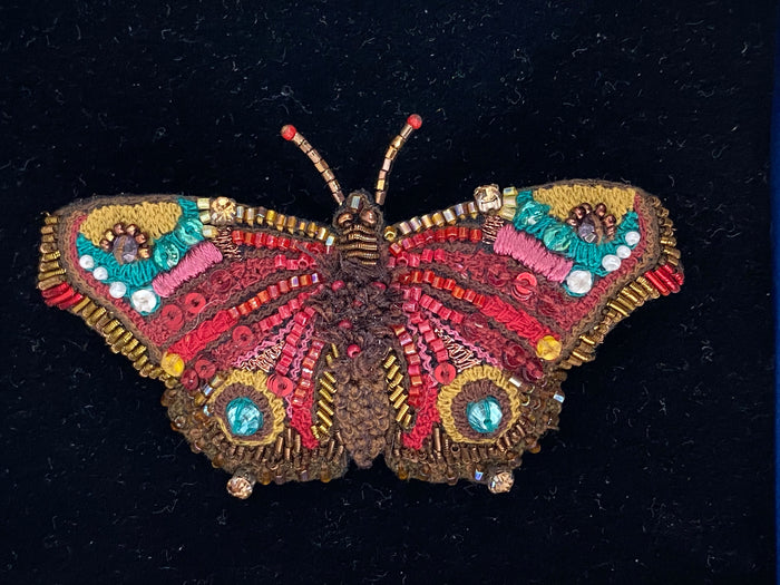 European Peacock Butterfly Brooch