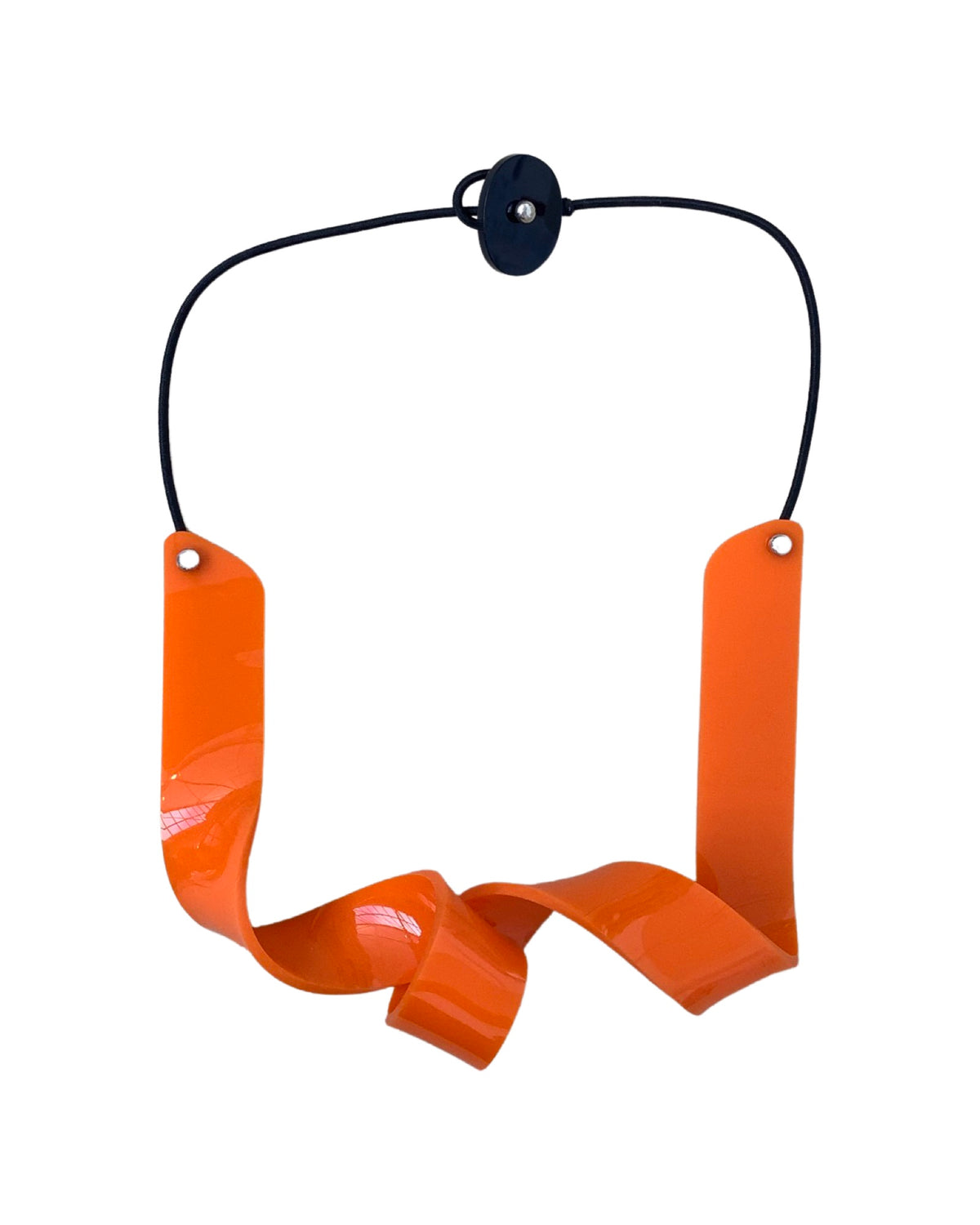 CB108 Orange Flexiglass Twisted Short Necklace