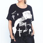 Abstract Print Top in Black