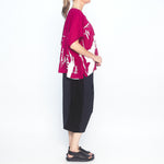 Abstract Print Top in Cerise
