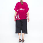 Abstract Print Top in Cerise