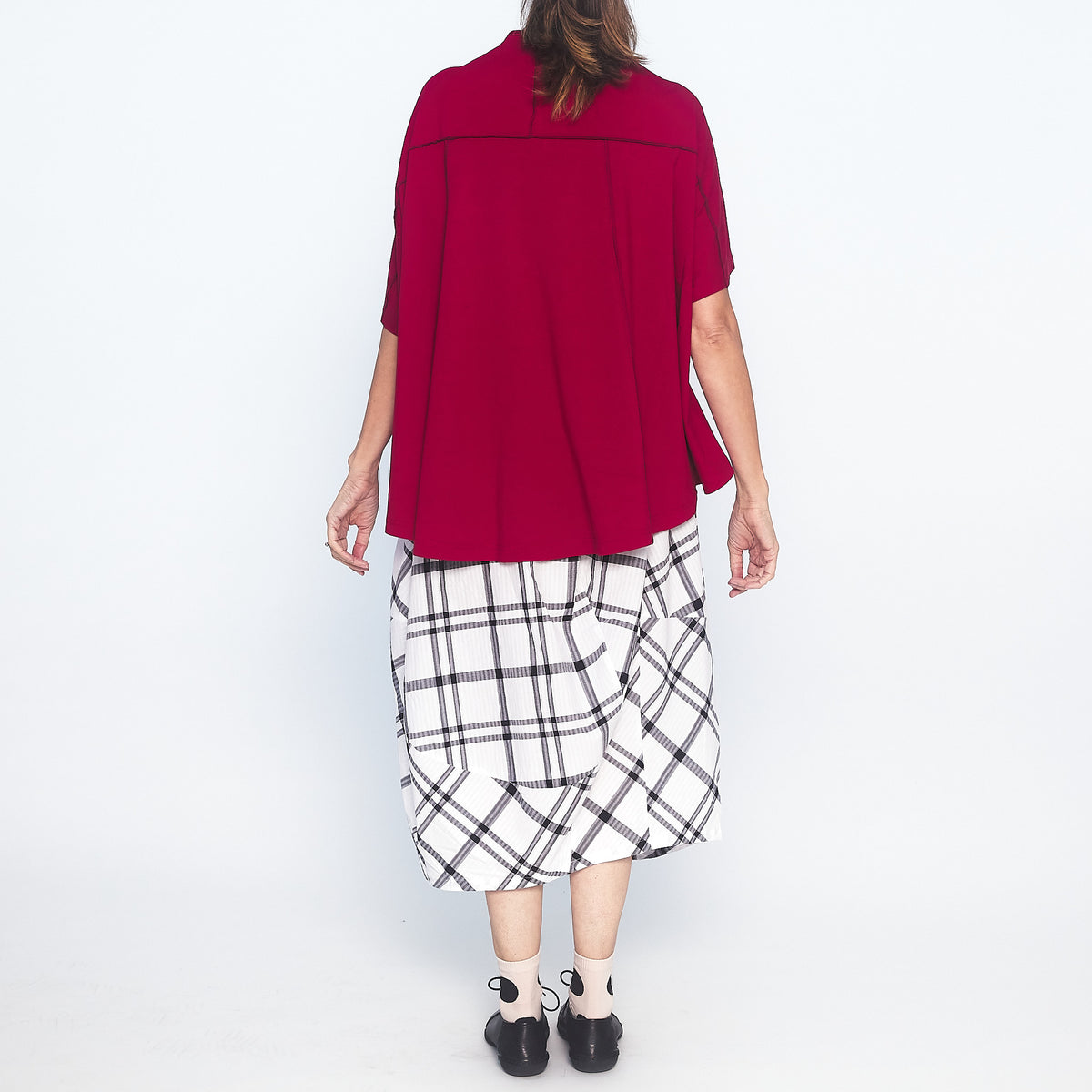 Contrast Seam Top in Red
