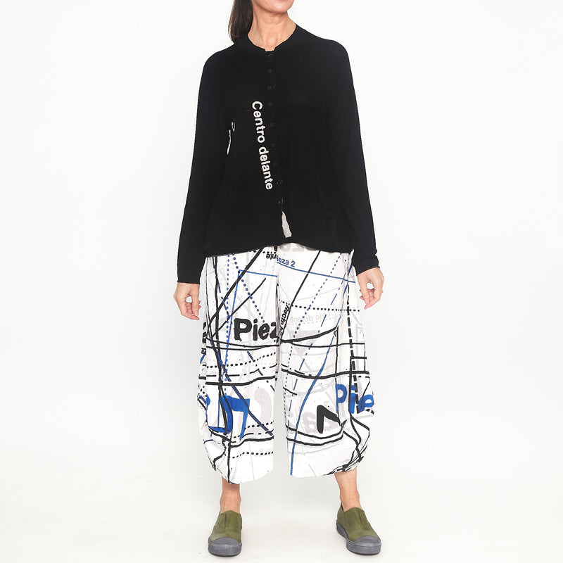 RUB-3507104 Knitted Pocket Cardigan in Blackprint