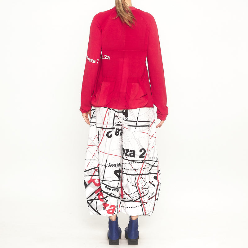 RUB-3507104 Knitted Pocket Cardigan in Melon Print