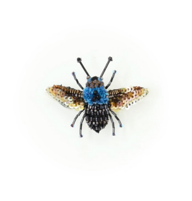 Blue Carpenter Bee Brooch