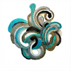 IF130 - Aqua Fleur Swirl Magnetic Brooch