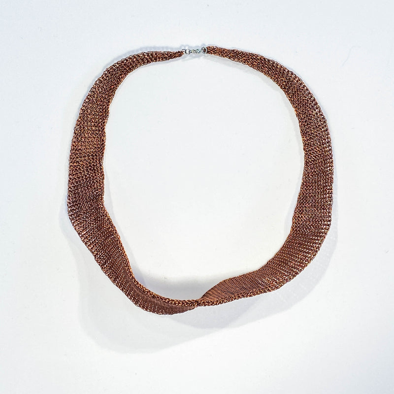 French Copper Knitted Short Necklace
