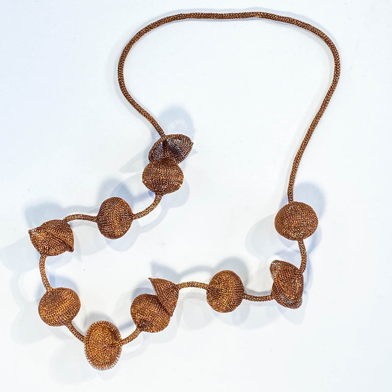 French Copper Cone and Balls Necklace