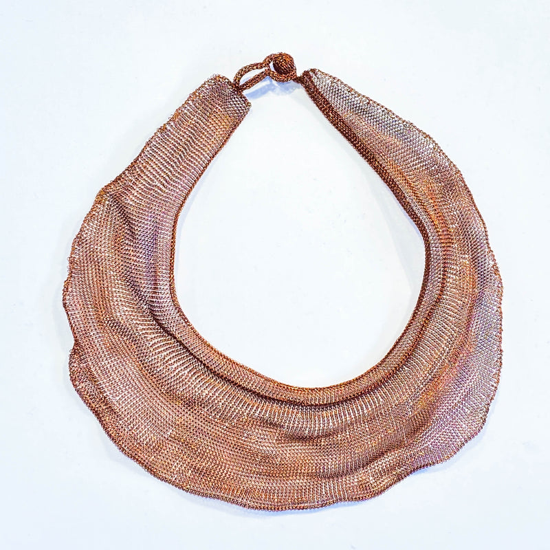 French Copper Ripple Necklace