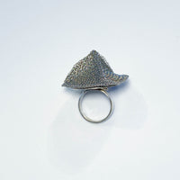 French Silver Twisted Pyramid Ring