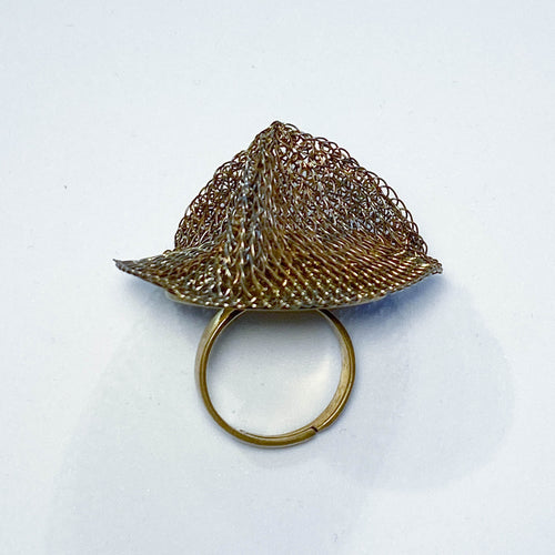 French Irredescant Twisted Pyramid Ring