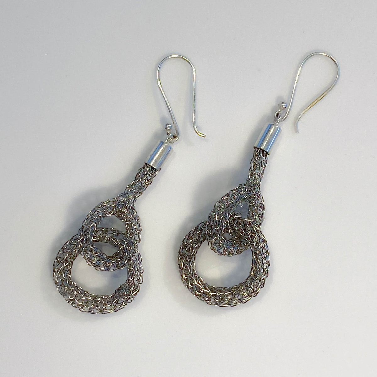 French Silver Small 2 Hoop Earrings