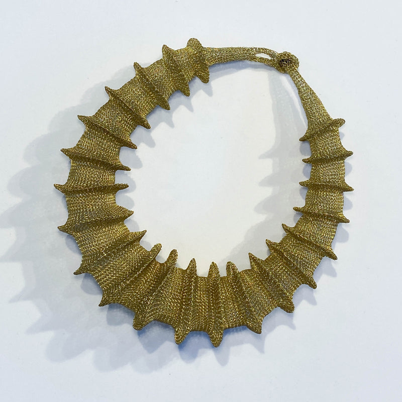 French Gold Statement Wavy Necklace C-50