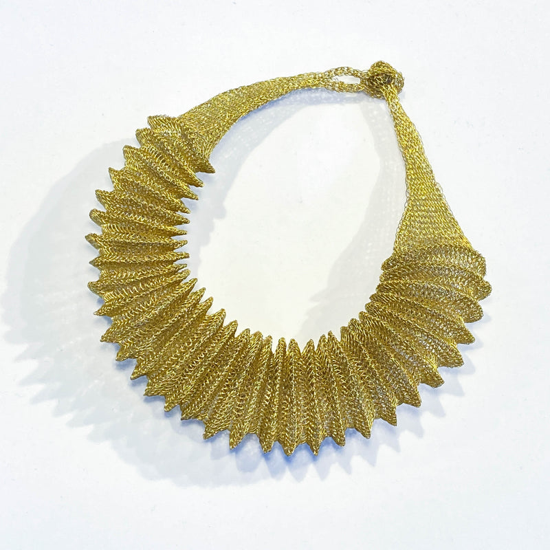 French Gold Wavy Short Necklace C-53
