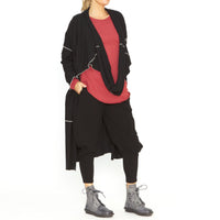 Project 332 Black with Cream Long Line Cardigan