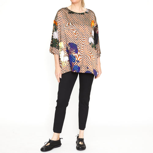 Tusti Caramel Check Top