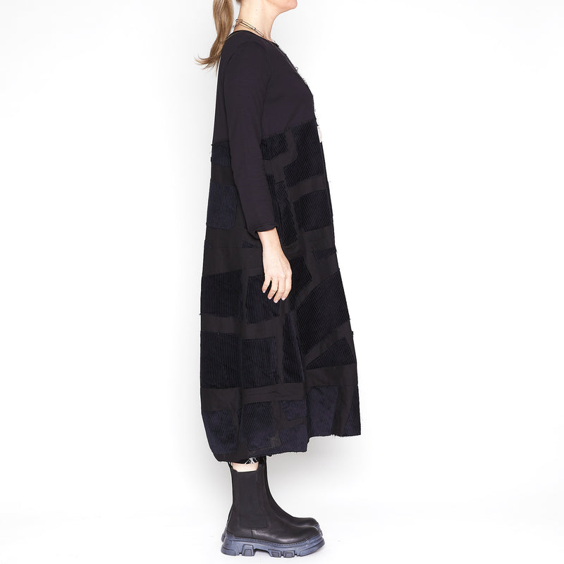 Long Sleeve Dress in Black Patch - BB2229
