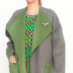 Lumi Green Grey Coat